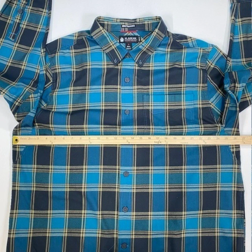Alaskan Hardgear Duluth Trading Plaid Flannel Shirt‎ Mens 2XL Untucked Slim Fit